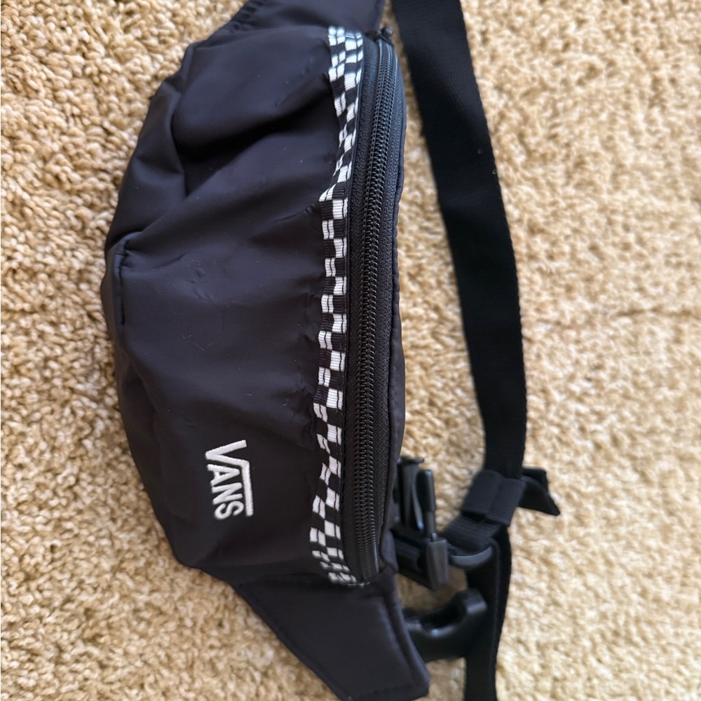 Vans Black Belt Bag with Checkerboard Detail